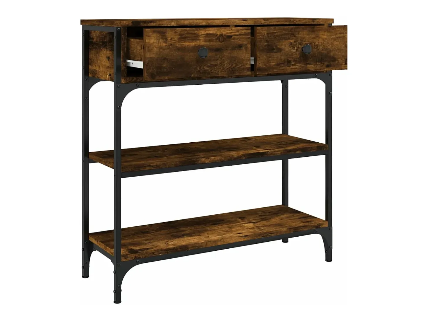 Mesa consola madera de ingeniería roble ahumado 72,5x25x75 cm