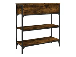 Mesa consola madera de ingeniería roble ahumado 72,5x25x75 cm