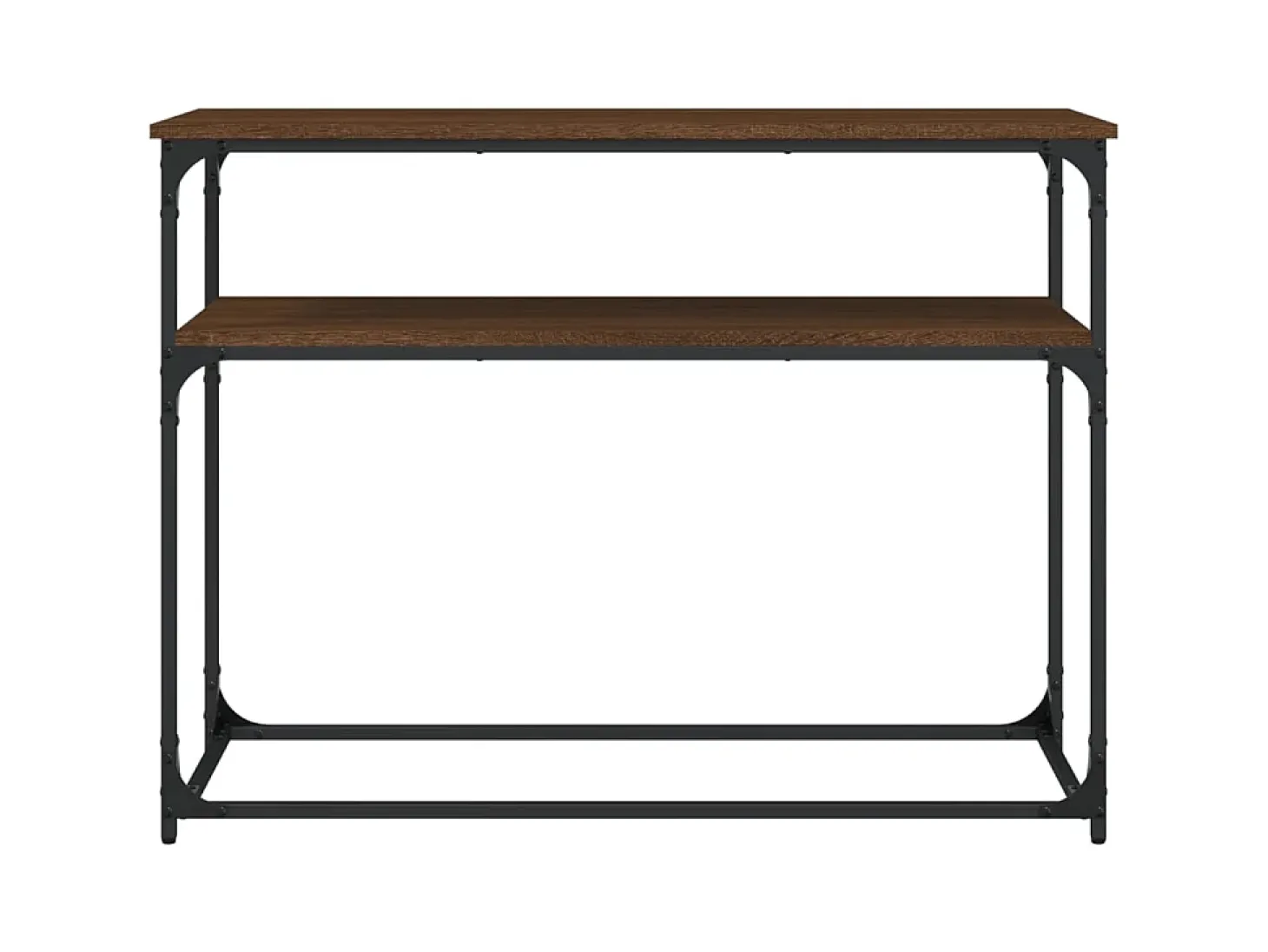 Mesa consola madera de ingeniería marrón roble 100x35,5x75 cm ES813773