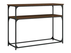 Mesa consola madera de ingeniería marrón roble 100x35,5x75 cm ES813773