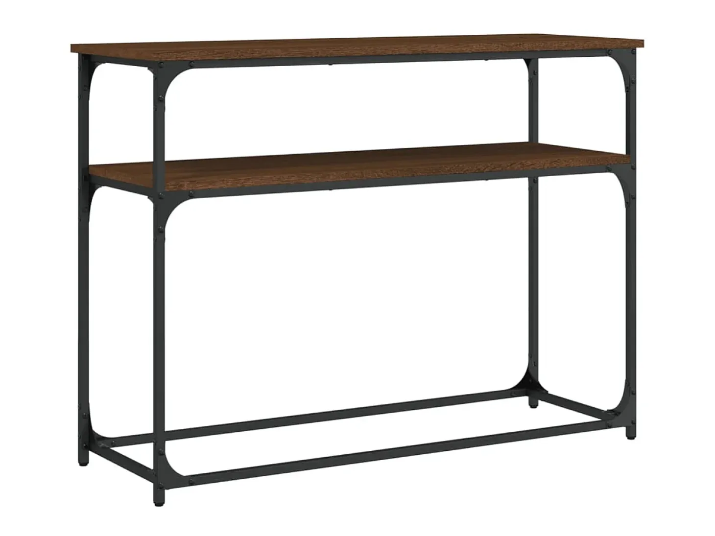 Mesa consola madera de ingeniería marrón roble 100x35,5x75 cm ES813773