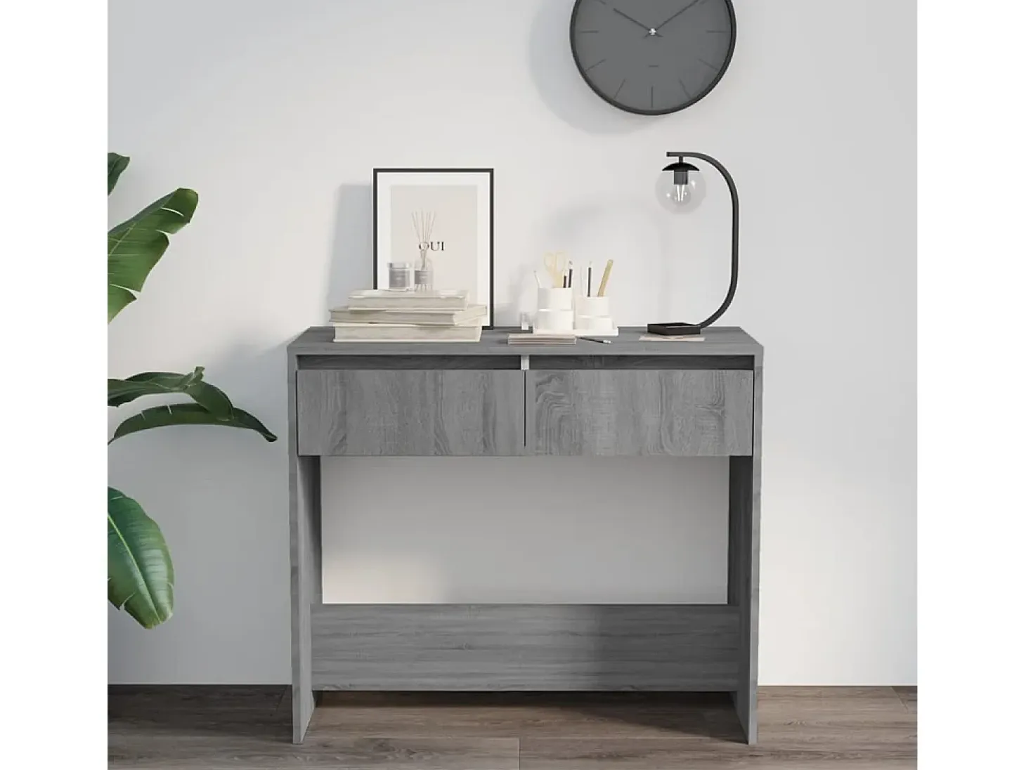 Mesa consola madera de ingeniería gris Sonoma 89x41x76,5 cm