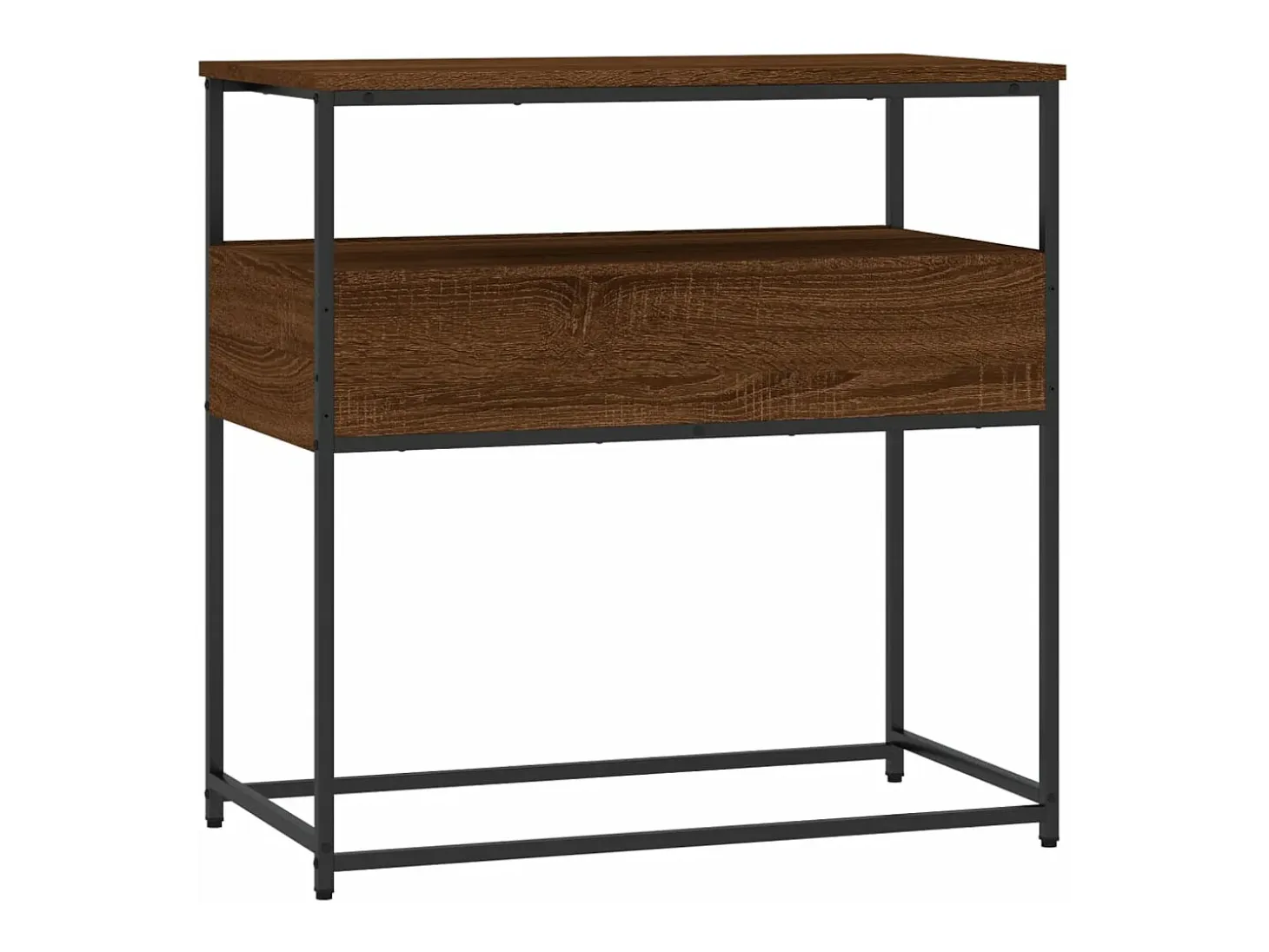 Mesa consola madera de ingeniería marrón roble 75x40x75 cm