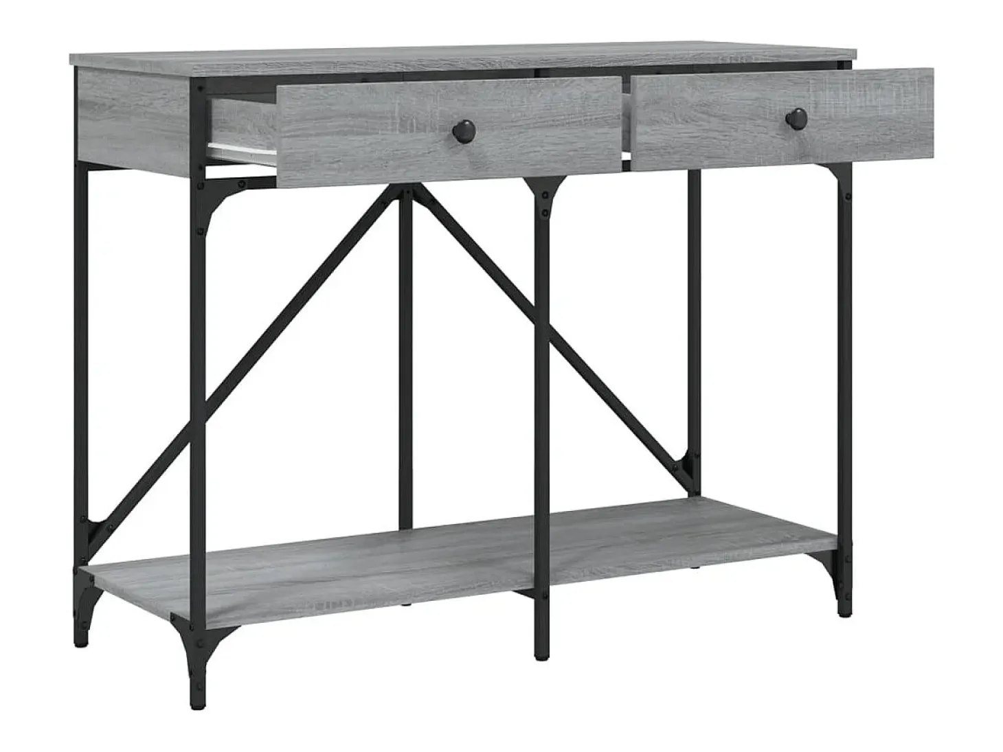 Mesa consola madera de ingeniería gris Sonoma 100x39x78,5 cm
