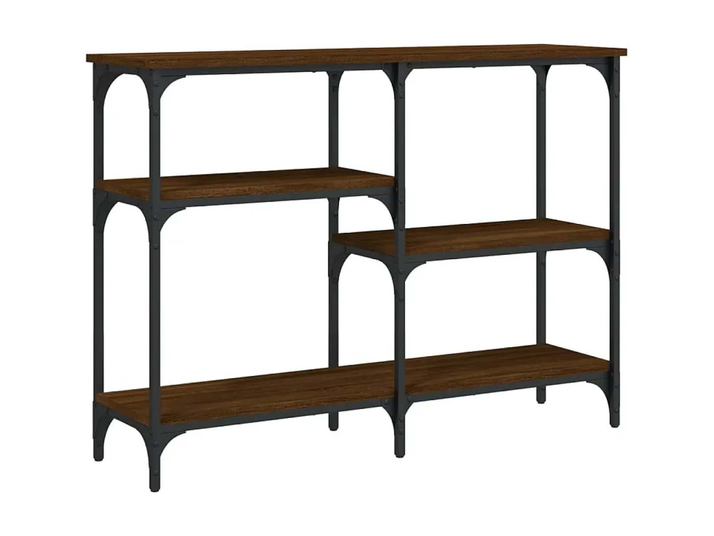 Mesa consola madera de ingeniería marrón roble 102x29x75 cm ES492824