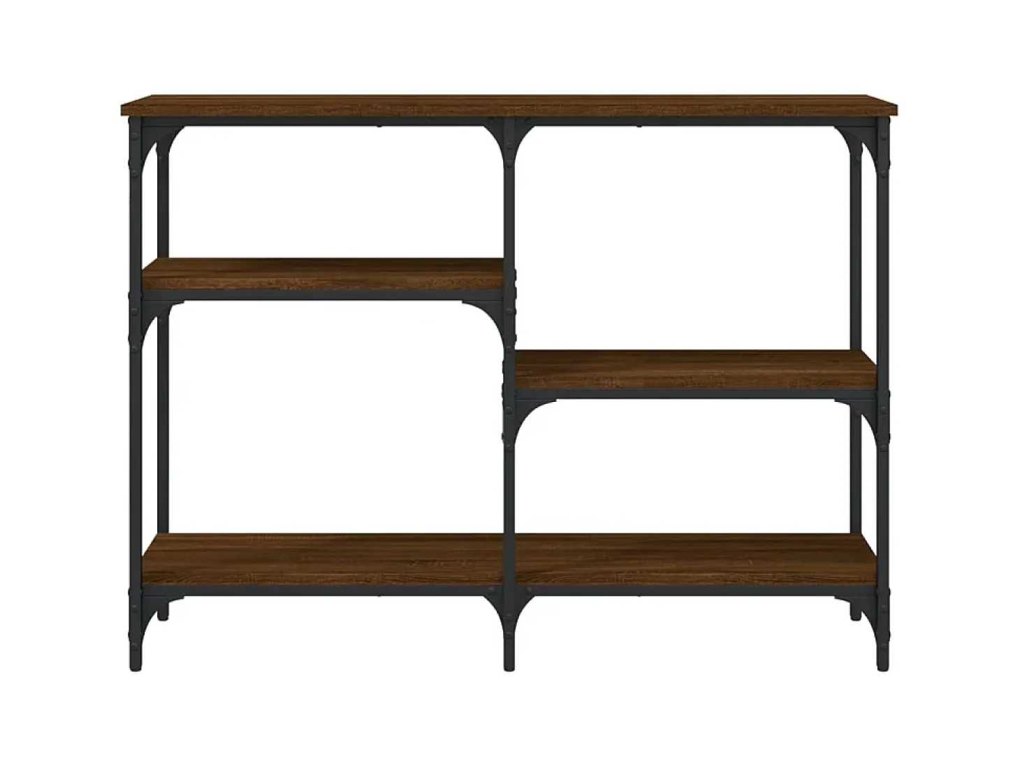 Mesa consola madera de ingeniería marrón roble 102x29x75 cm ES492824