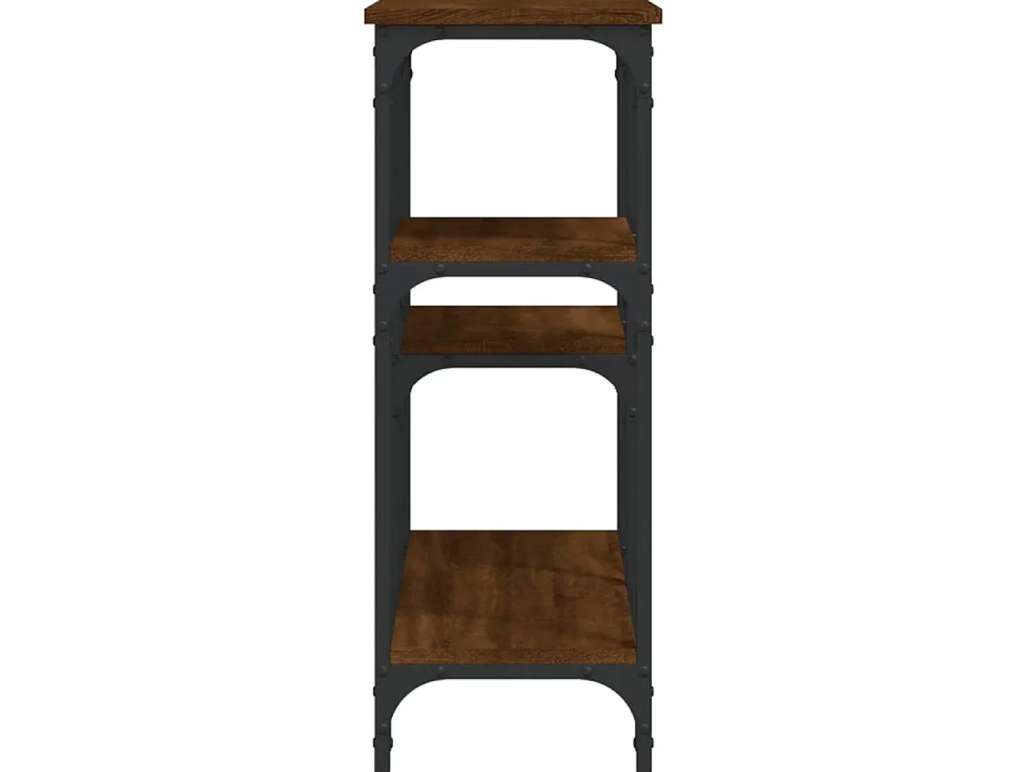 Mesa consola madera de ingeniería marrón roble 102x29x75 cm ES492824