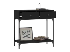 Mesa consola madera de ingeniería negro 75x34,5x75 cm ES911125