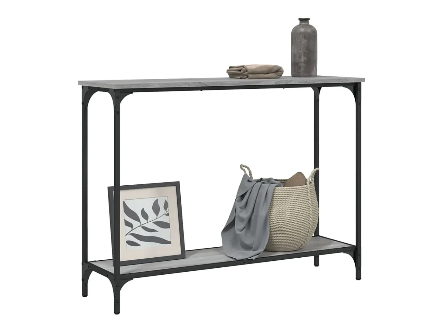 Mesa consola madera de ingeniería gris Sonoma 101x30,5x75 cm
