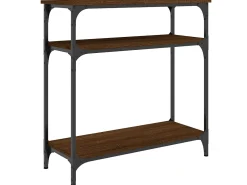 Mesa consola madera de ingeniería marrón roble 75x29x75 cm ES336927