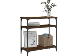 Mesa consola madera de ingeniería marrón roble 75x29x75 cm ES336927