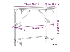 Mesa consola madera de ingeniería roble Sonoma 75x32x75 cm