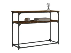 Mesa consola madera de ingeniería roble ahumado 100x35,5x75 cm ES887966