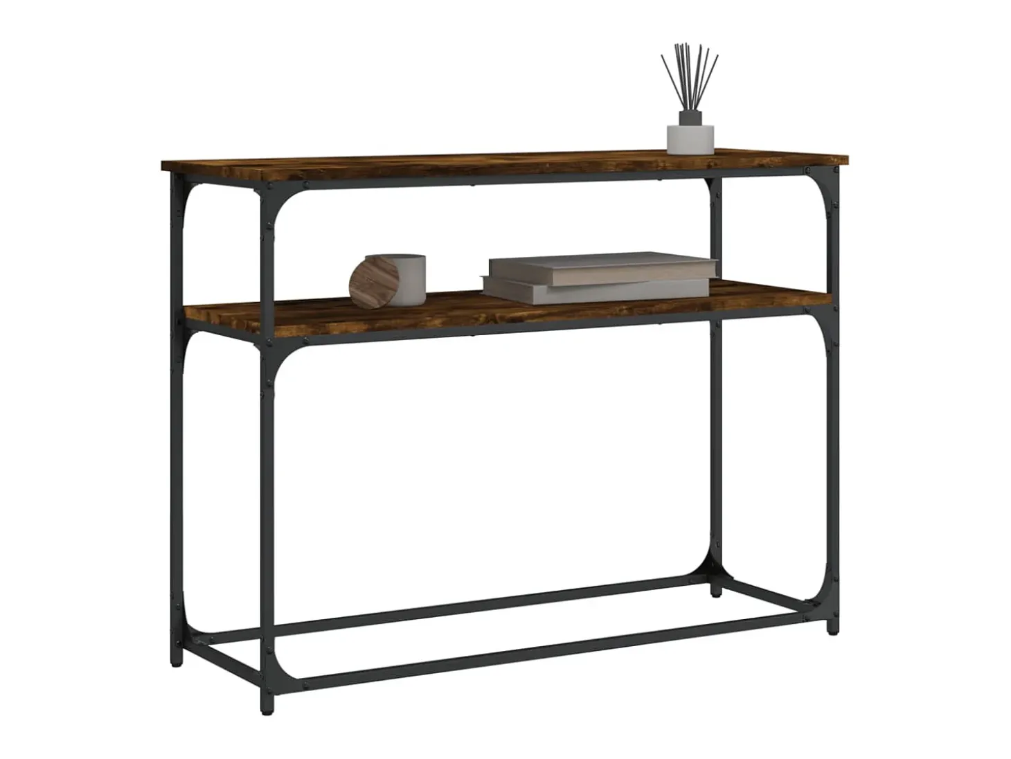 Mesa consola madera de ingeniería roble ahumado 100x35,5x75 cm ES887966