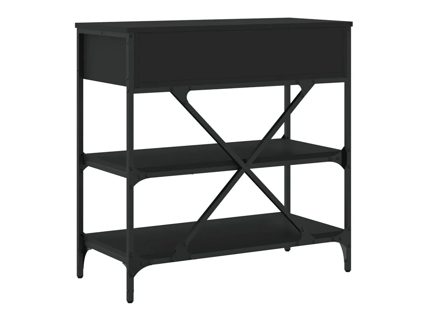Mesa consola madera de ingeniería negro 75x34,5x75 cm