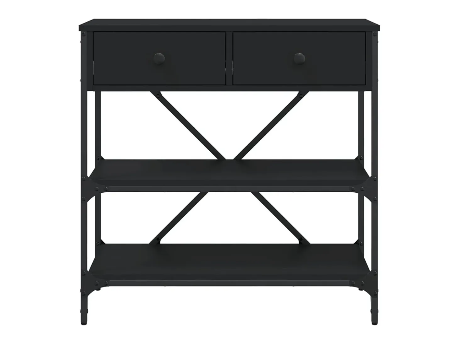 Mesa consola madera de ingeniería negro 75x34,5x75 cm