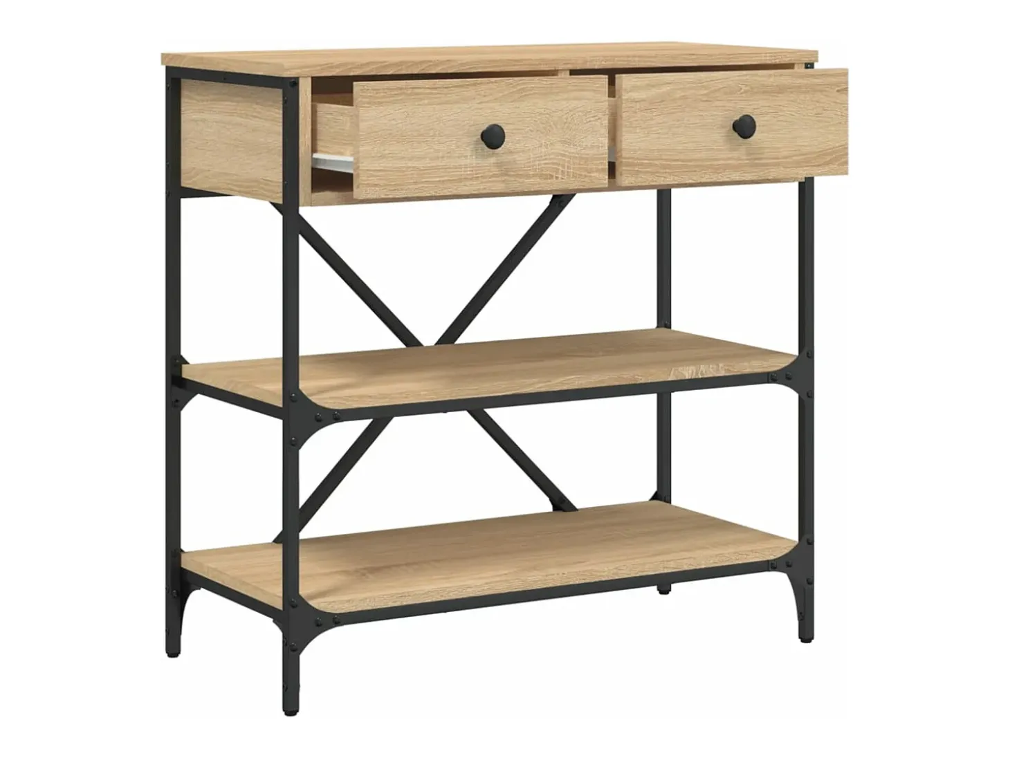 Mesa consola madera de ingeniería roble Sonoma 75x34,5x75 cm