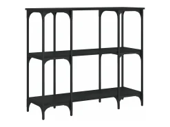 Mesa consola madera de ingeniería negra 102x35x90 cm