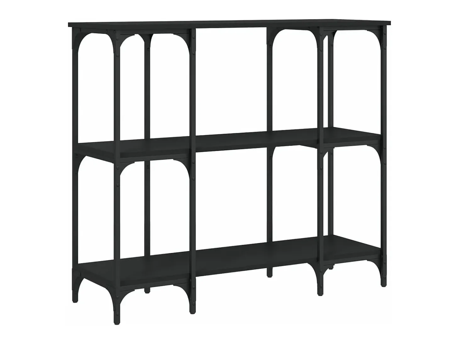 Mesa consola madera de ingeniería negra 102x35x90 cm