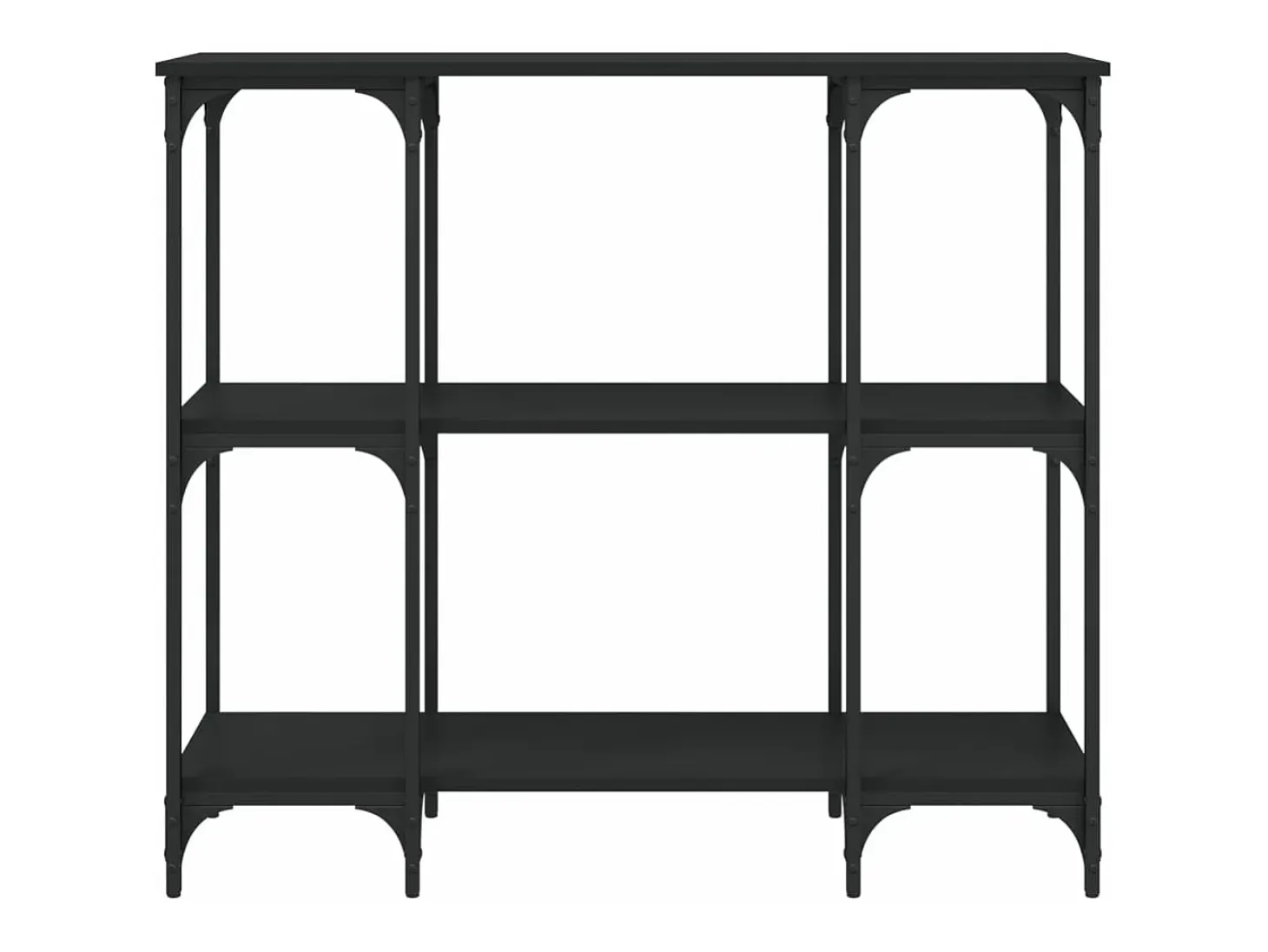 Mesa consola madera de ingeniería negra 102x35x90 cm