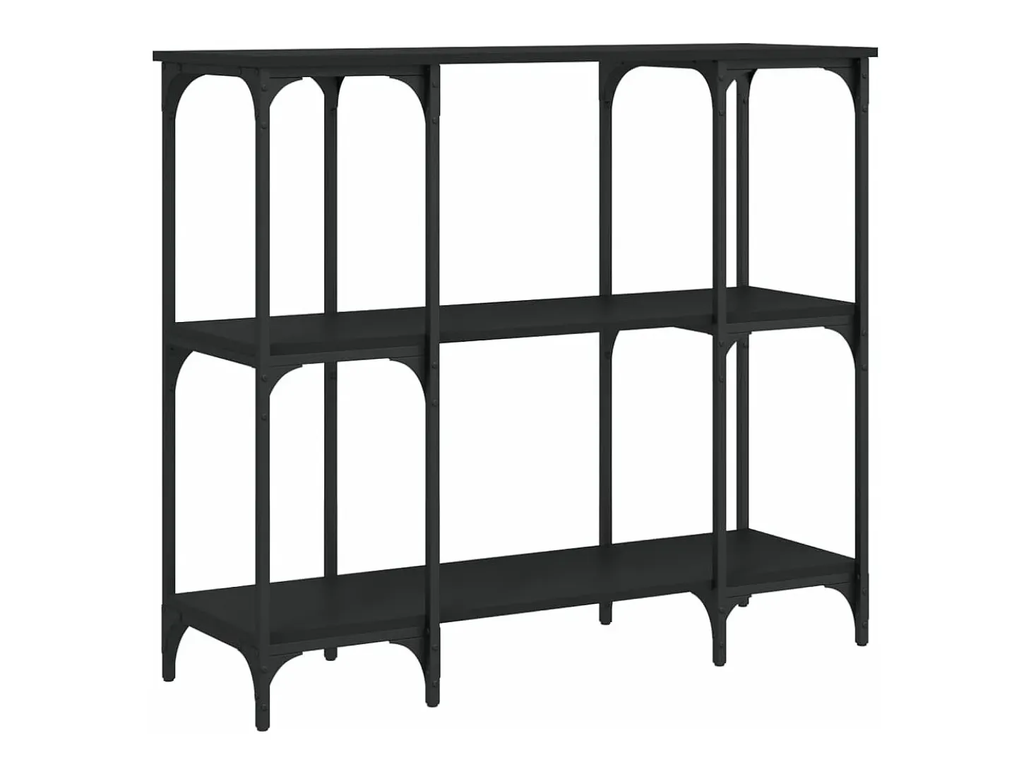 Mesa consola madera de ingeniería negra 102x35x90 cm