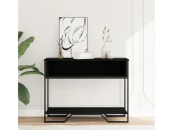 Mesa consola madera de ingeniería negra 100x35x74,5 cm
