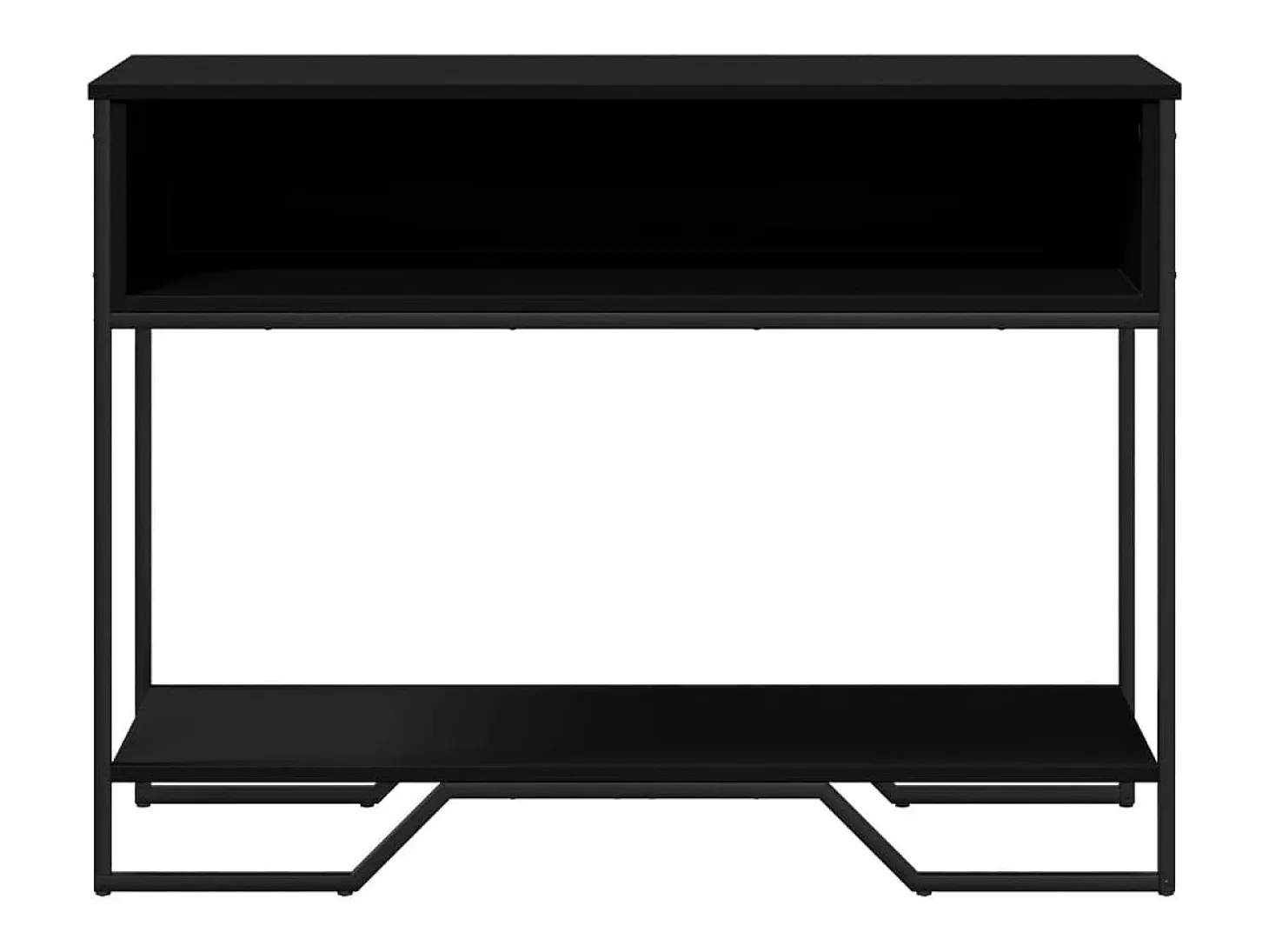 Mesa consola madera de ingeniería negra 100x35x74,5 cm
