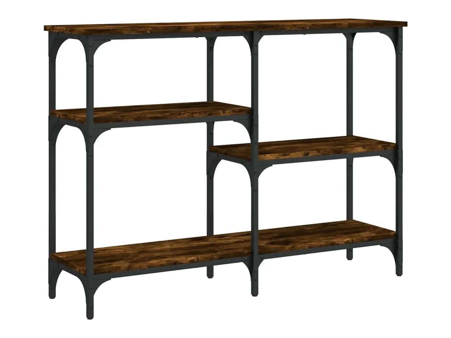 Mesa consola madera de ingeniería roble ahumado 102x29x75 cm