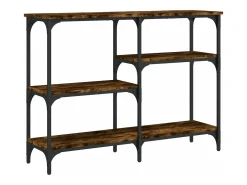 Mesa consola madera de ingeniería roble ahumado 102x29x75 cm