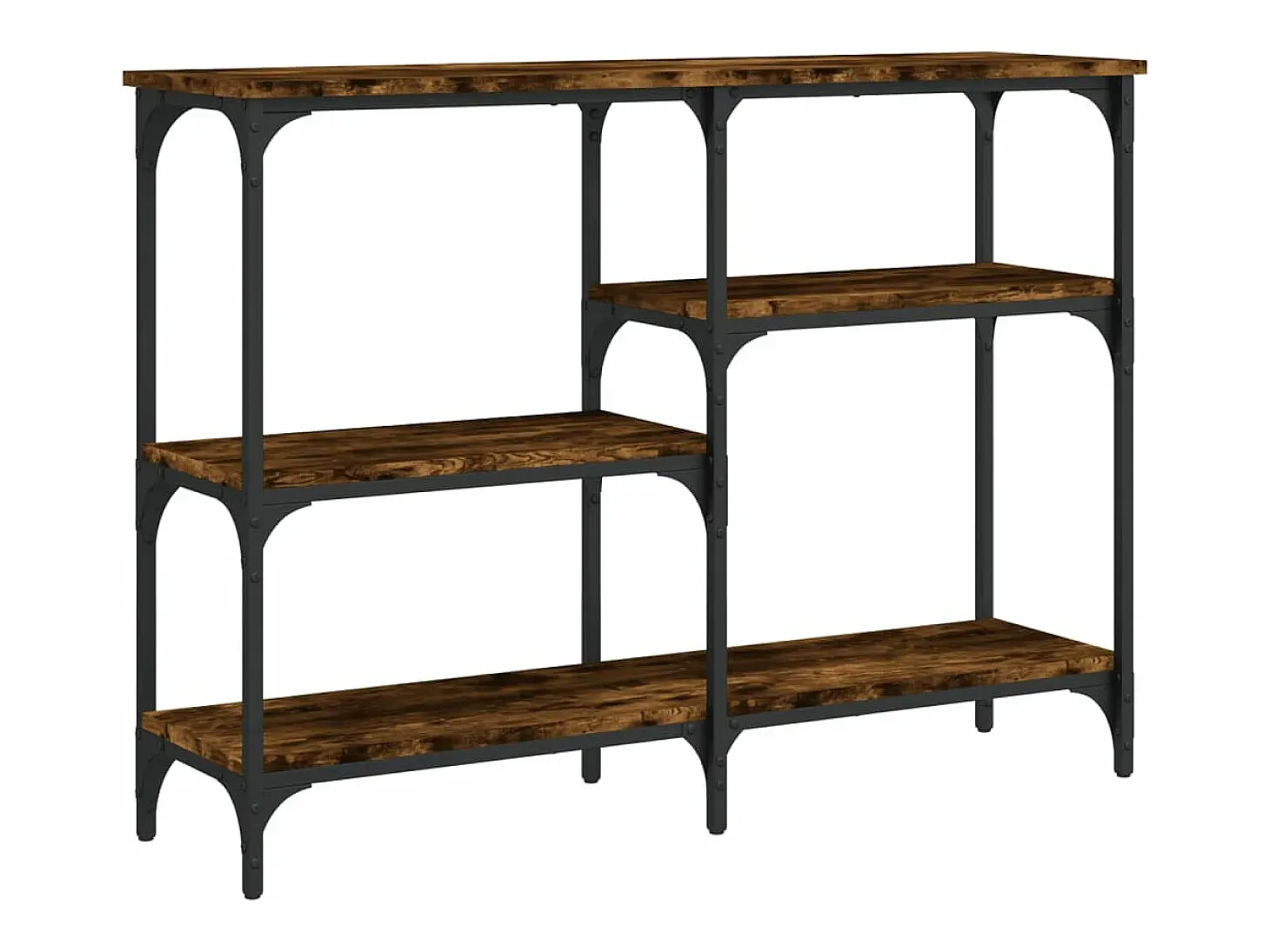 Mesa consola madera de ingeniería roble ahumado 102x29x75 cm