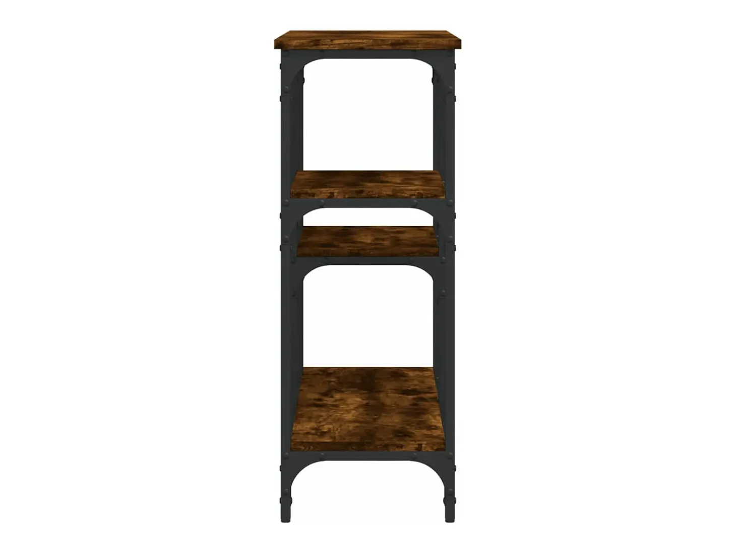 Mesa consola madera de ingeniería roble ahumado 102x29x75 cm
