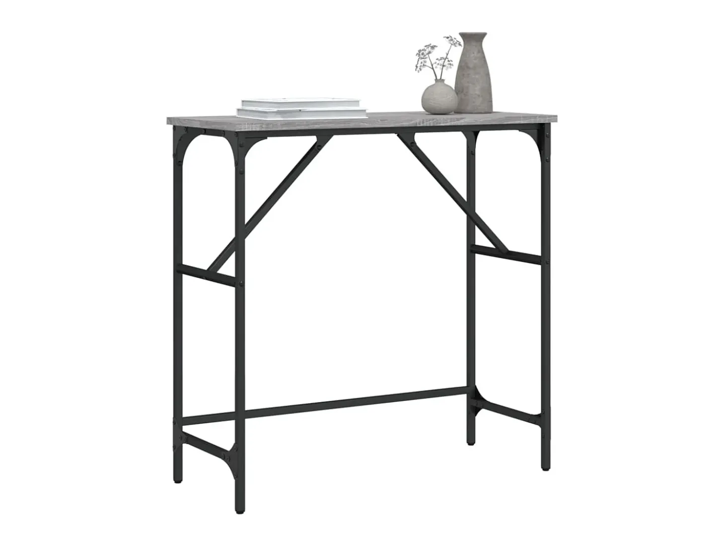 Mesa consola madera de ingeniería gris Sonoma 75x32x75 cm ES135984