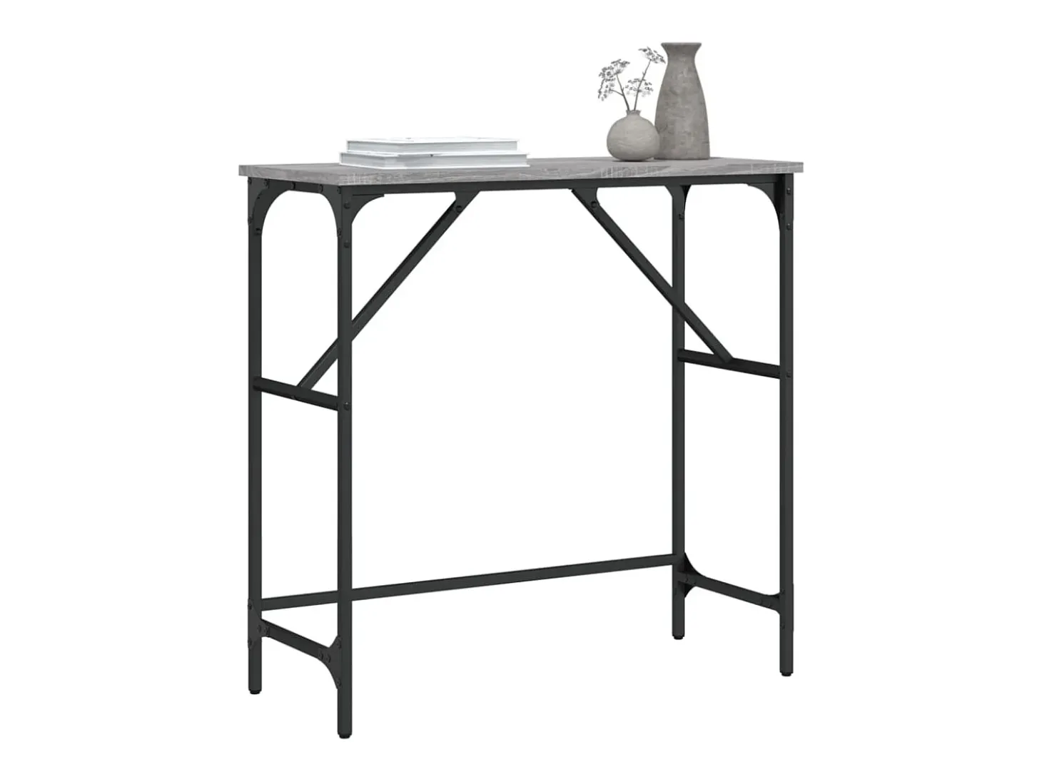 Mesa consola madera de ingeniería gris Sonoma 75x32x75 cm