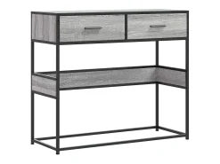 Mesa consola madera de ingeniería gris Sonoma 90x35x80 cm