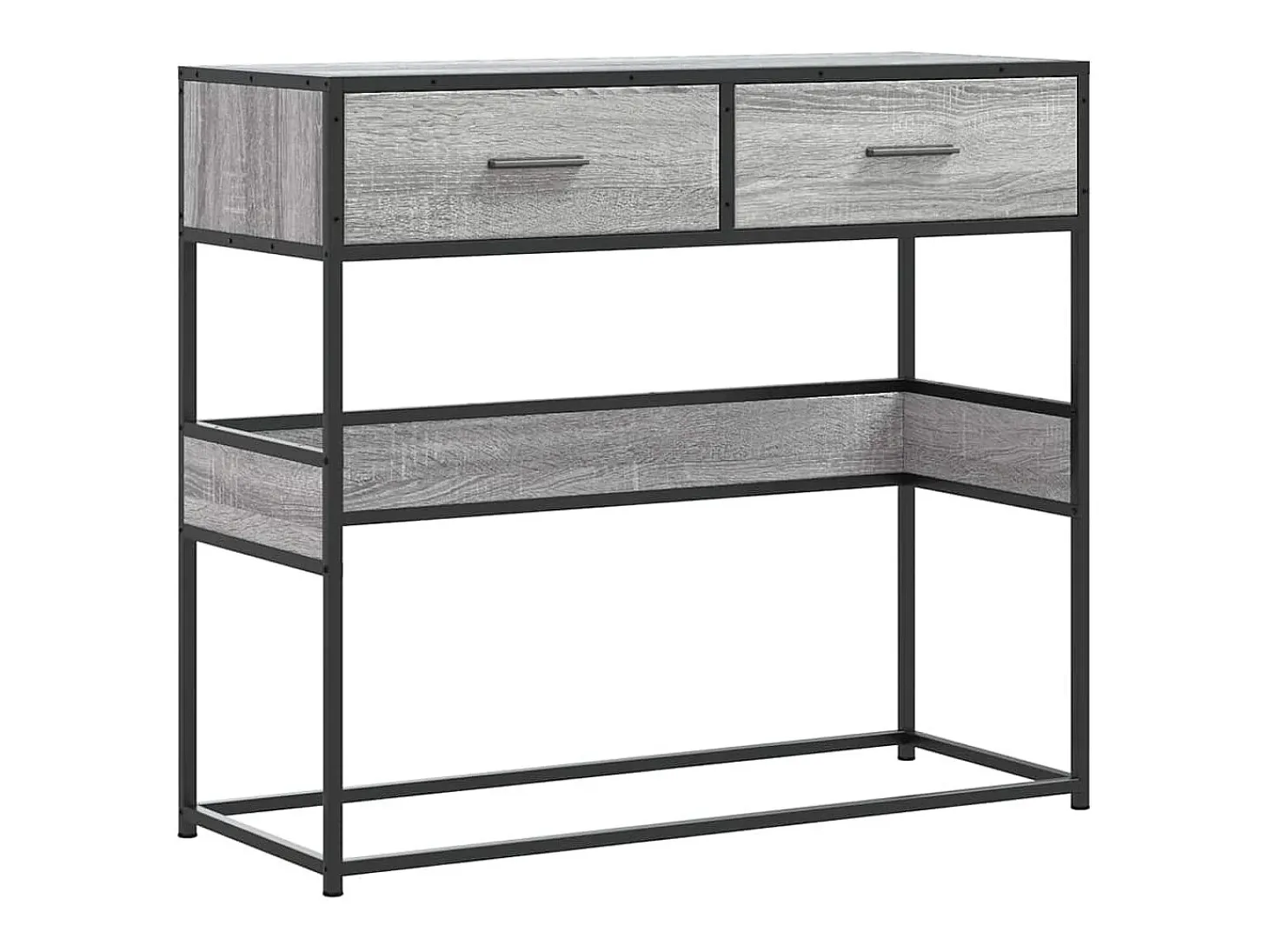 Mesa consola madera de ingeniería gris Sonoma 90x35x80 cm