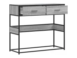 Mesa consola madera de ingeniería gris Sonoma 90x35x80 cm