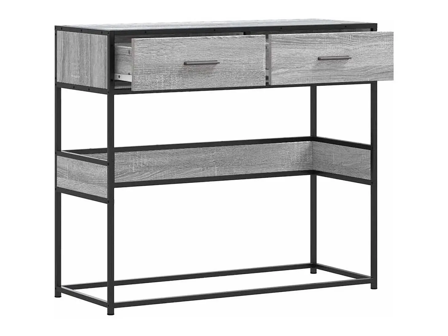 Mesa consola madera de ingeniería gris Sonoma 90x35x80 cm