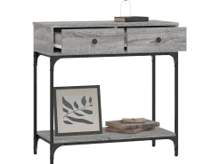Mesa consola madera de ingeniería gris Sonoma 75x34,5x75 cm ES490183