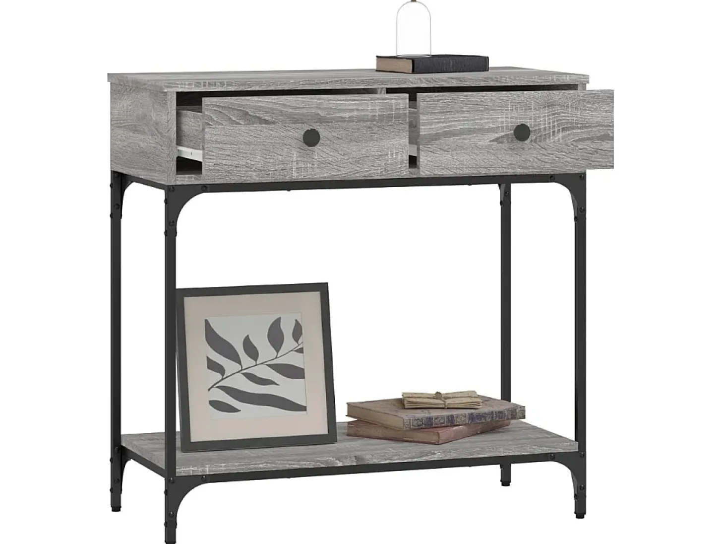 Mesa consola madera de ingeniería gris Sonoma 75x34,5x75 cm ES490183