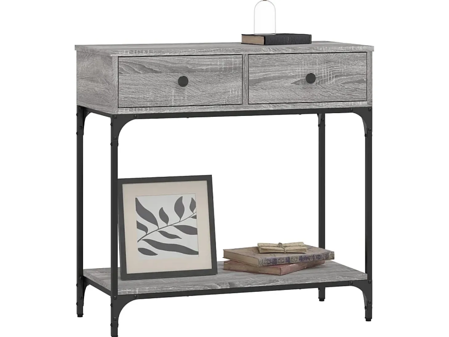 Mesa consola madera de ingeniería gris Sonoma 75x34,5x75 cm ES490183