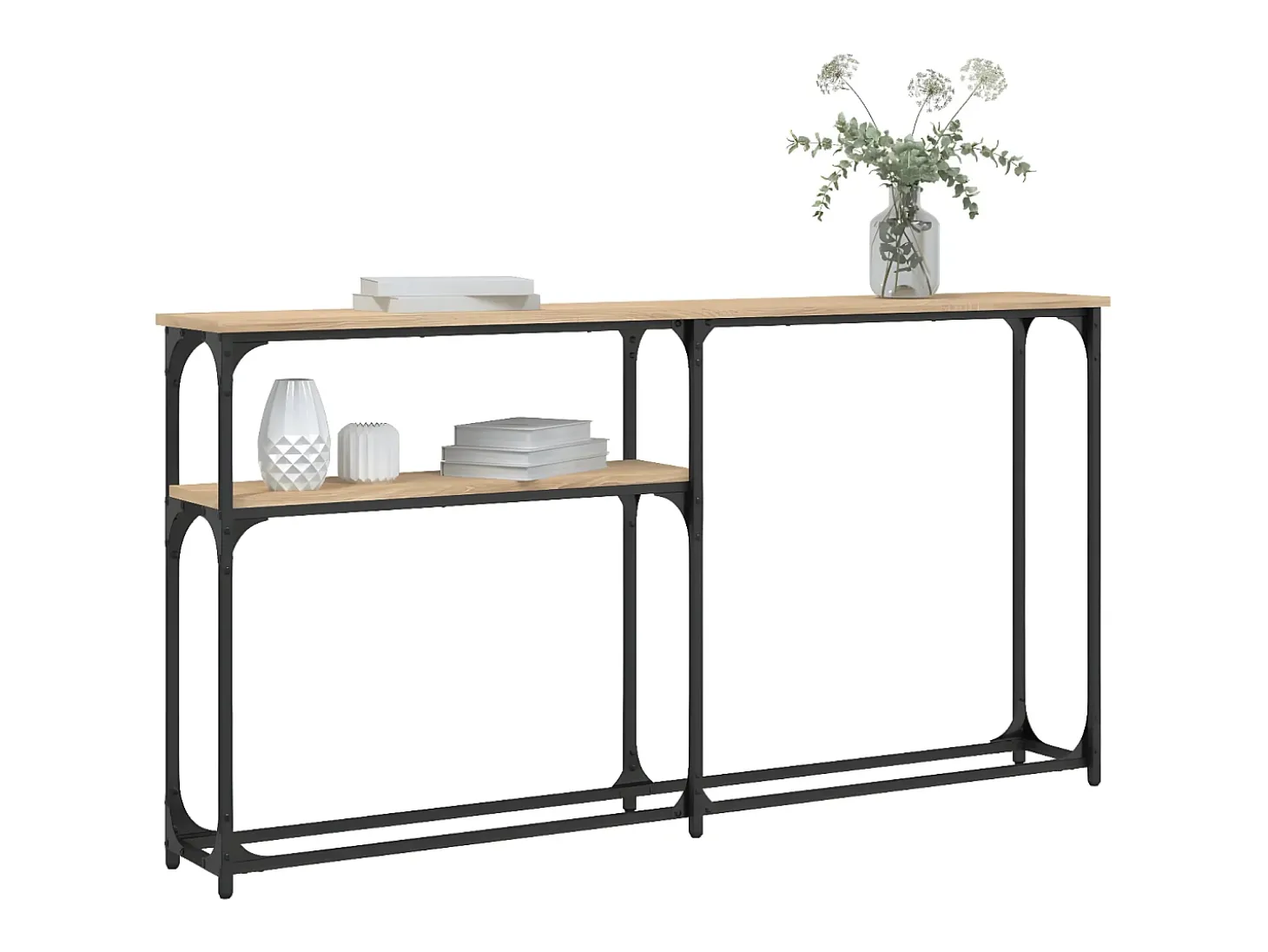 Mesa consola madera de ingeniería roble Sonoma 145x22,5x75 cm ES838591