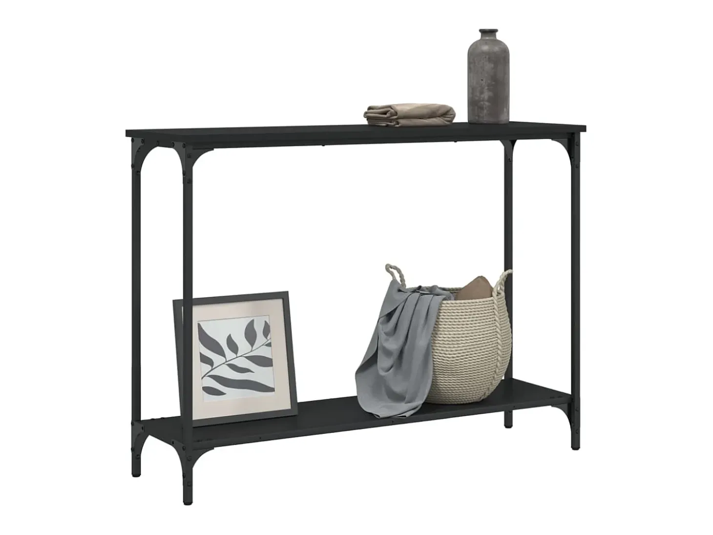Mesa consola madera de ingeniería negra 101x30,5x75 cm ES505130
