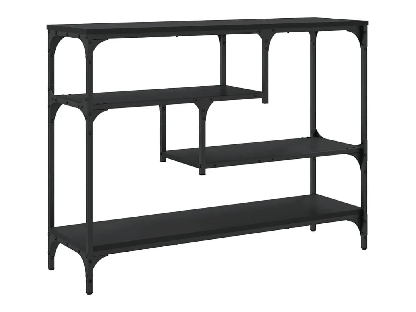 Mesa consola madera de ingeniería negra 100x30x75 cm