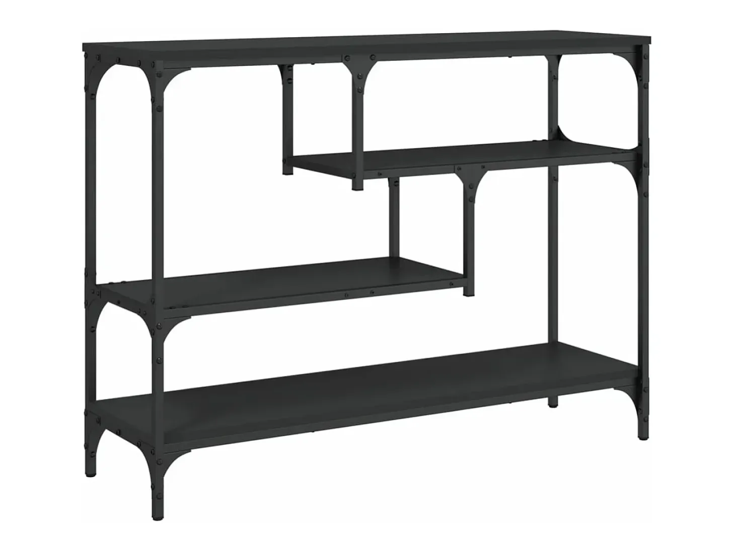 Mesa consola madera de ingeniería negra 100x30x75 cm