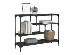 Mesa consola madera de ingeniería negra 100x30x75 cm