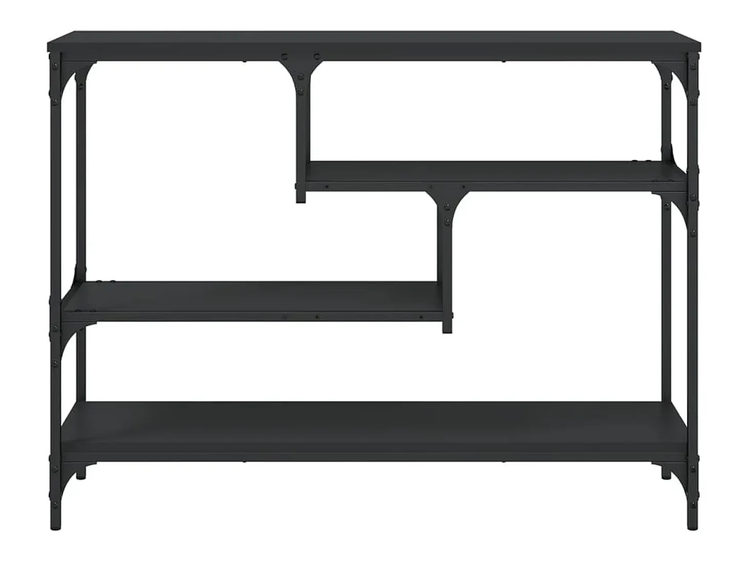 Mesa consola madera de ingeniería negra 100x30x75 cm
