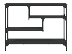 Mesa consola madera de ingeniería negra 100x30x75 cm