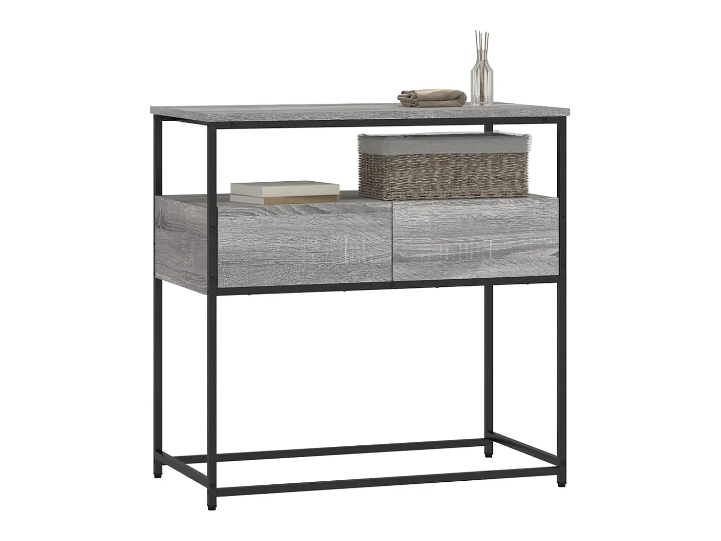 Mesa consola madera de ingeniería gris Sonoma 75x40x75 cm