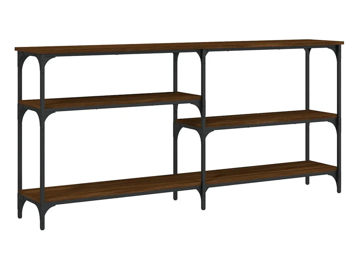 Mesa consola madera de ingeniería marrón roble 160x29x75 cm ES690875