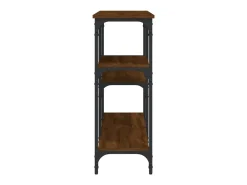 Mesa consola madera de ingeniería marrón roble 160x29x75 cm ES690875